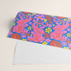 Pink Tigers and Flowers Wrapping Paper Gallery Image 2