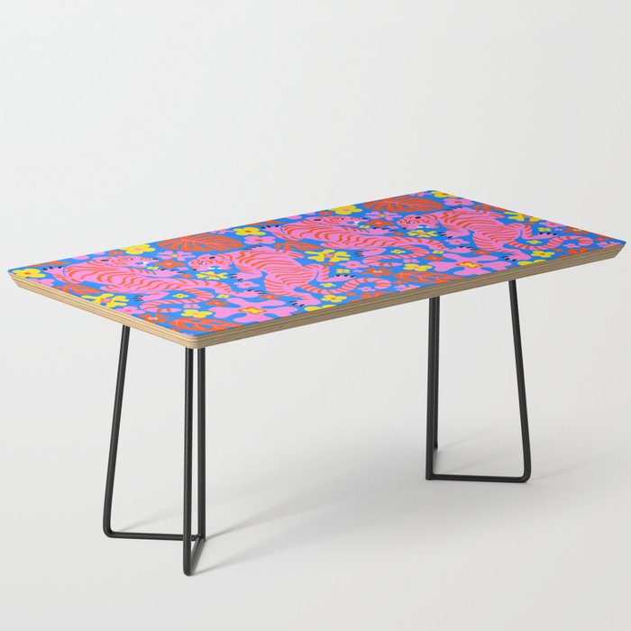 Pink Tigers and Flowers Coffee Table Gallery Image 1