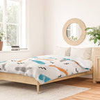 Skateboards orange and blue pattern great decor for nursery kids rooms boys and girls Duvet Cover Gallery Image 2