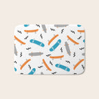 Skateboards orange and blue pattern great decor for nursery kids rooms boys and girls Bath Mat Gallery Image 1