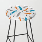 Skateboards orange and blue pattern great decor for nursery kids rooms boys and girls Stool Gallery Image 2