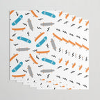 Skateboards orange and blue pattern great decor for nursery kids rooms boys and girls Wrapping Paper Gallery Image 3