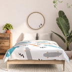 Skateboards orange and blue pattern great decor for nursery kids rooms boys and girls Comforter Gallery Image 3