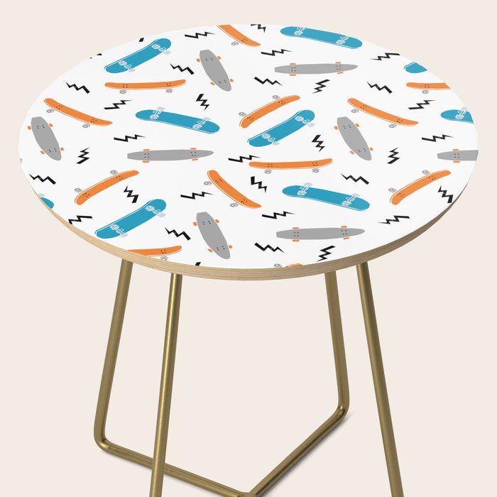Skateboards orange and blue pattern great decor for nursery kids rooms boys and girls Side Table Gallery Image 2