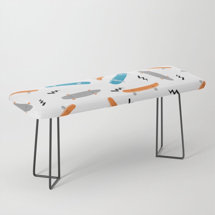 Skateboards orange and blue pattern great decor for nursery kids rooms boys and girls Bench Gallery Image 1