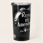 Roaring twenties repeal alcoholic prohibition volstad 18th amendment act flapper protest black and white vintage photograph - photography - photographs Travel Mug Gallery Image 3