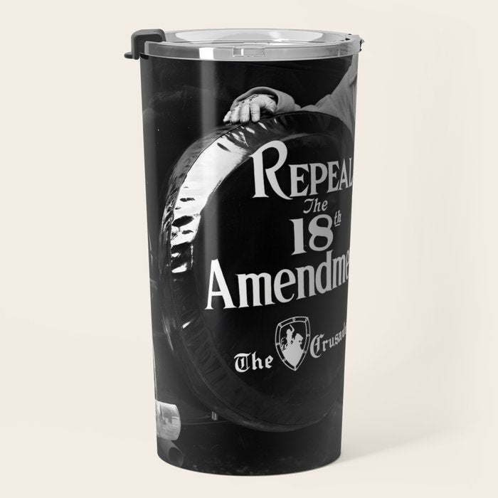 Roaring twenties repeal alcoholic prohibition volstad 18th amendment act flapper protest black and white vintage photograph - photography - photographs Travel Mug Gallery Image 3