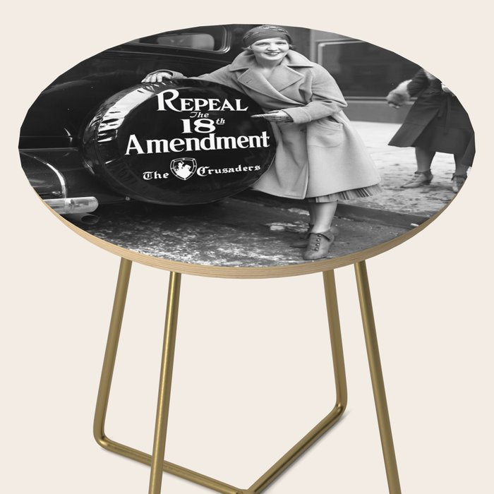 Roaring twenties repeal alcoholic prohibition volstad 18th amendment act flapper protest black and white vintage photograph - photography - photographs Side Table Gallery Image 2