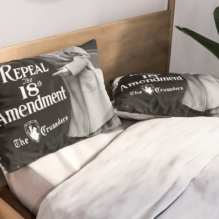 Roaring twenties repeal alcoholic prohibition volstad 18th amendment act flapper protest black and white vintage photograph - photography - photographs Pillow Sham Gallery Image 2