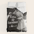 Roaring twenties repeal alcoholic prohibition volstad 18th amendment act flapper protest black and white vintage photograph - photography - photographs Comforter Gallery Image 6
