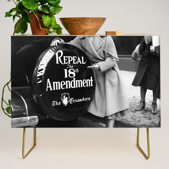 Roaring twenties repeal alcoholic prohibition volstad 18th amendment act flapper protest black and white vintage photograph - photography - photographs Credenza Gallery Image 1