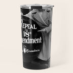 Roaring twenties repeal alcoholic prohibition volstad 18th amendment act flapper protest black and white vintage photograph - photography - photographs Travel Mug Gallery Image 1