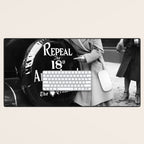 Roaring twenties repeal alcoholic prohibition volstad 18th amendment act flapper protest black and white vintage photograph - photography - photographs Desk Mat Gallery Image 1