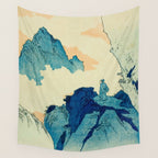 Climbing a mountain in Liuzhou Totoya Hokkei Japanese, 1780-1850  Wall Tapestry Gallery Image 4