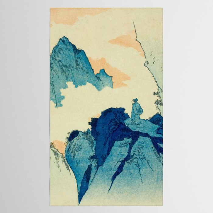 Climbing a mountain in Liuzhou Totoya Hokkei Japanese, 1780-1850  Tablecloth Gallery Image 2