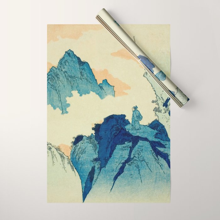 Climbing a mountain in Liuzhou Totoya Hokkei Japanese, 1780-1850  Wrapping Paper Gallery Image 1