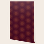 Boho Summer Sun Pattern XIII Dark Maroon Red Wallpaper Gallery Image 2