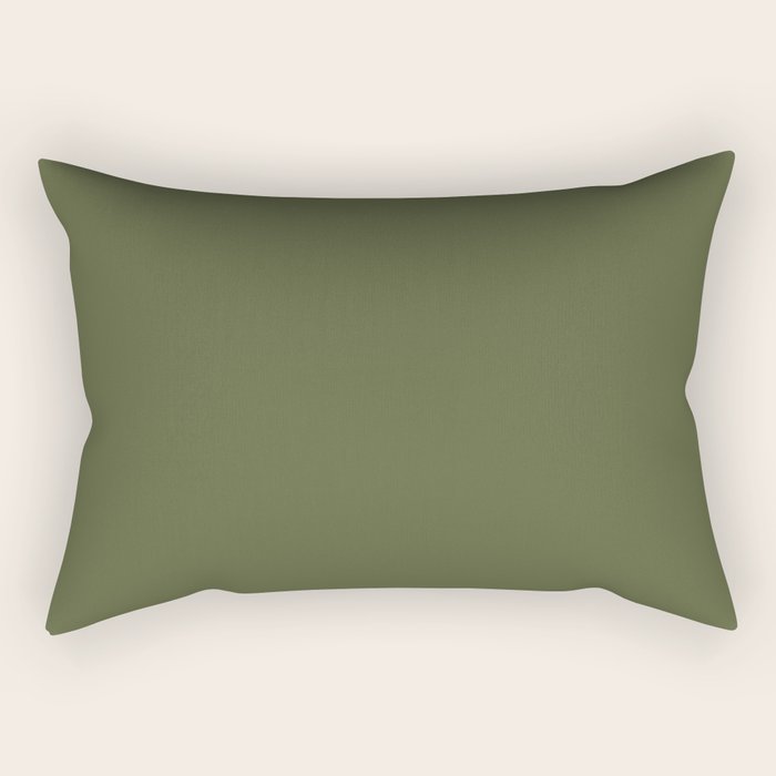 Solid Moss Green Rectangular Pillow Gallery Image 1