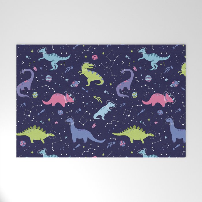 Dinosaurs in Space Welcome Mat Gallery Image 1