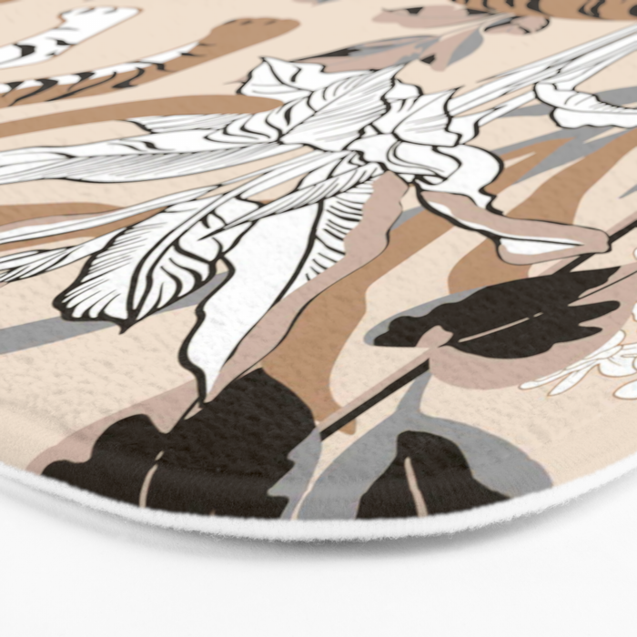 animalistic seamless pattern with tigers in the jungle Bath Mat Gallery Image 3