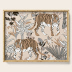 animalistic seamless pattern with tigers in the jungle Serving Tray Gallery Image 1