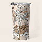 animalistic seamless pattern with tigers in the jungle Travel Mug Gallery Image 3