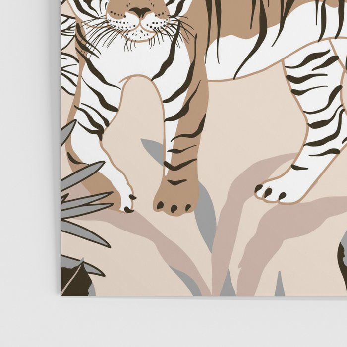 animalistic seamless pattern with tigers in the jungle Poster Gallery Image 3