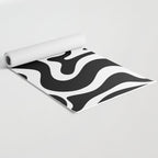 Liquid Swirl Abstract Pattern in Black and White Yoga Mat Gallery Image 2