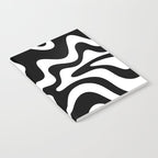 Liquid Swirl Abstract Pattern in Black and White Notebook Gallery Image 2