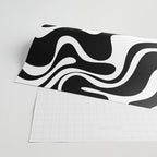 Liquid Swirl Abstract Pattern in Black and White Wrapping Paper Gallery Image 2