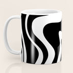 Liquid Swirl Abstract Pattern in Black and White Coffee Mug Gallery Image 3