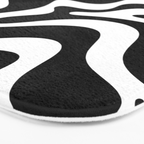 Liquid Swirl Abstract Pattern in Black and White Bath Mat Gallery Image 3