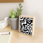 Liquid Swirl Abstract Pattern in Black and White Mini Art Print Gallery Image 2