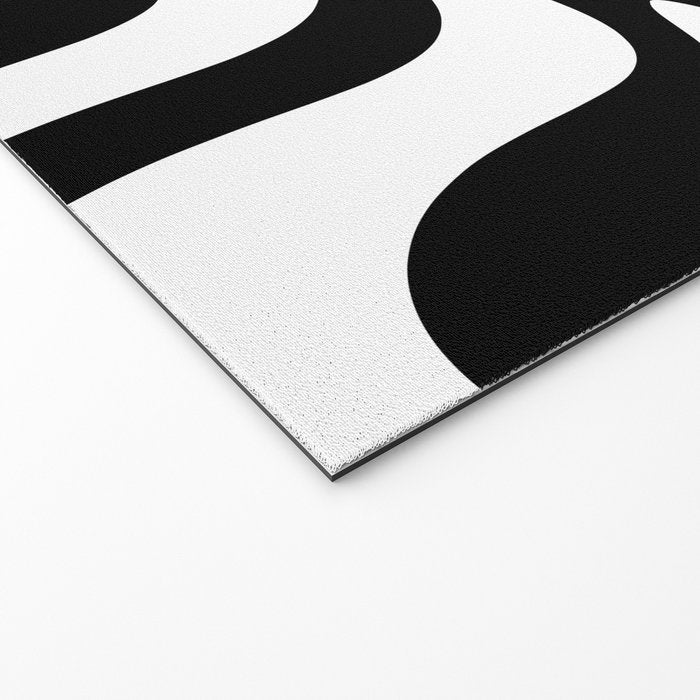 Liquid Swirl Abstract Pattern in Black and White Welcome Mat Gallery Image 2