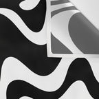 Liquid Swirl Abstract Pattern in Black and White Wall Tapestry Gallery Image 3