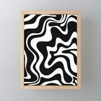 Liquid Swirl Abstract Pattern in Black and White Mini Art Print Gallery Image 1
