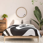 Liquid Swirl Abstract Pattern in Black and White Comforter Gallery Image 3
