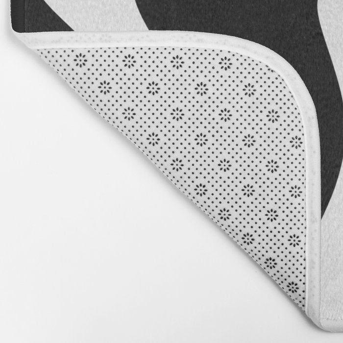 Liquid Swirl Abstract Pattern in Black and White Bath Mat Gallery Image 2