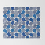 Blue and Gray Geometric Raindrop Pattern Throw Blanket Gallery Image 2