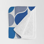 Blue and Gray Geometric Raindrop Pattern Throw Blanket Gallery Image 3