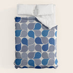 Blue and Gray Geometric Raindrop Pattern Duvet Cover Gallery Image 6