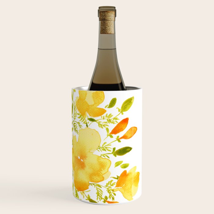 Watercolor California poppies (Quad set, #1) Wine Chiller Gallery Image 3
