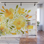 Watercolor California poppies (Quad set, #1) Wall Mural Gallery Image 1