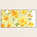 Watercolor California poppies (Quad set, #1) Desk Mat Gallery Image 3
