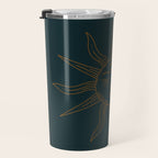 Boho Sun Drawing XXI Dark Teal Travel Mug Gallery Image 3