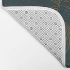 Boho Sun Drawing XXI Dark Teal Bath Mat Gallery Image 2