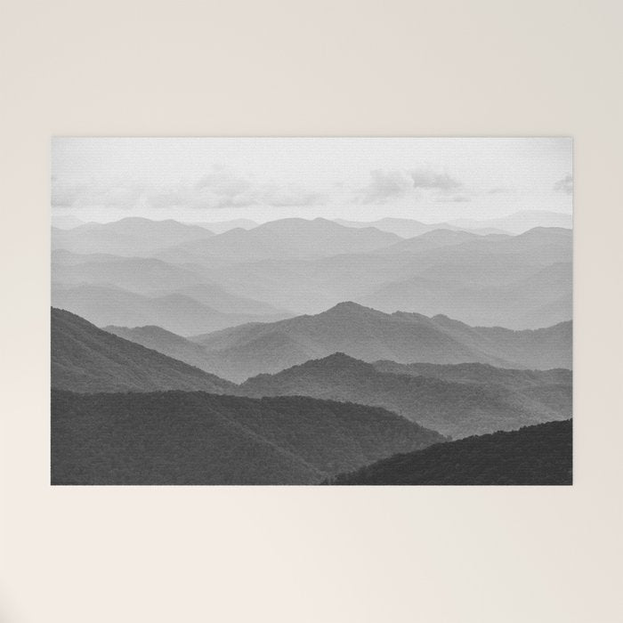 Forest Fade - Black and White Landscape Nature Photography Welcome Mat Gallery Image 1