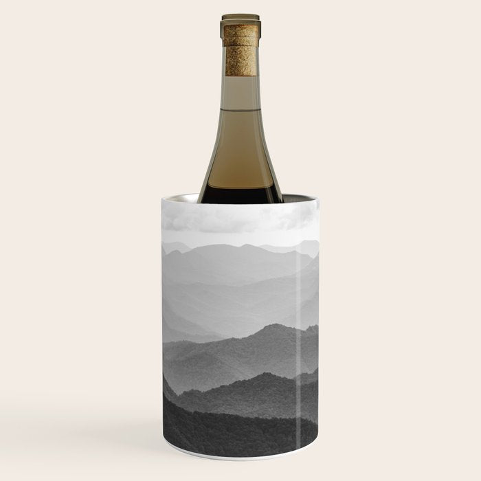 Forest Fade - Black and White Landscape Nature Photography Wine Chiller Gallery Image 1