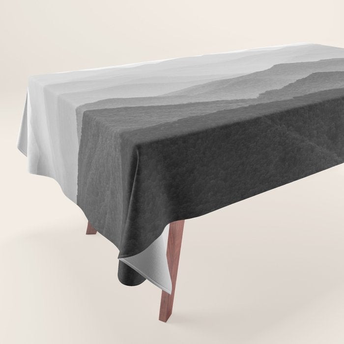Forest Fade - Black and White Landscape Nature Photography Tablecloth Gallery Image 1