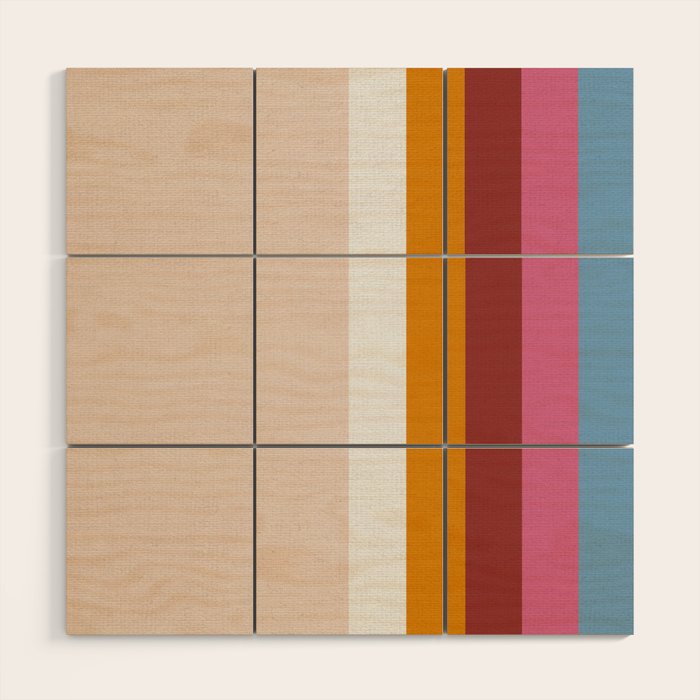 Modern Eclectic Rainbow Wood Wall Art Gallery Image 1